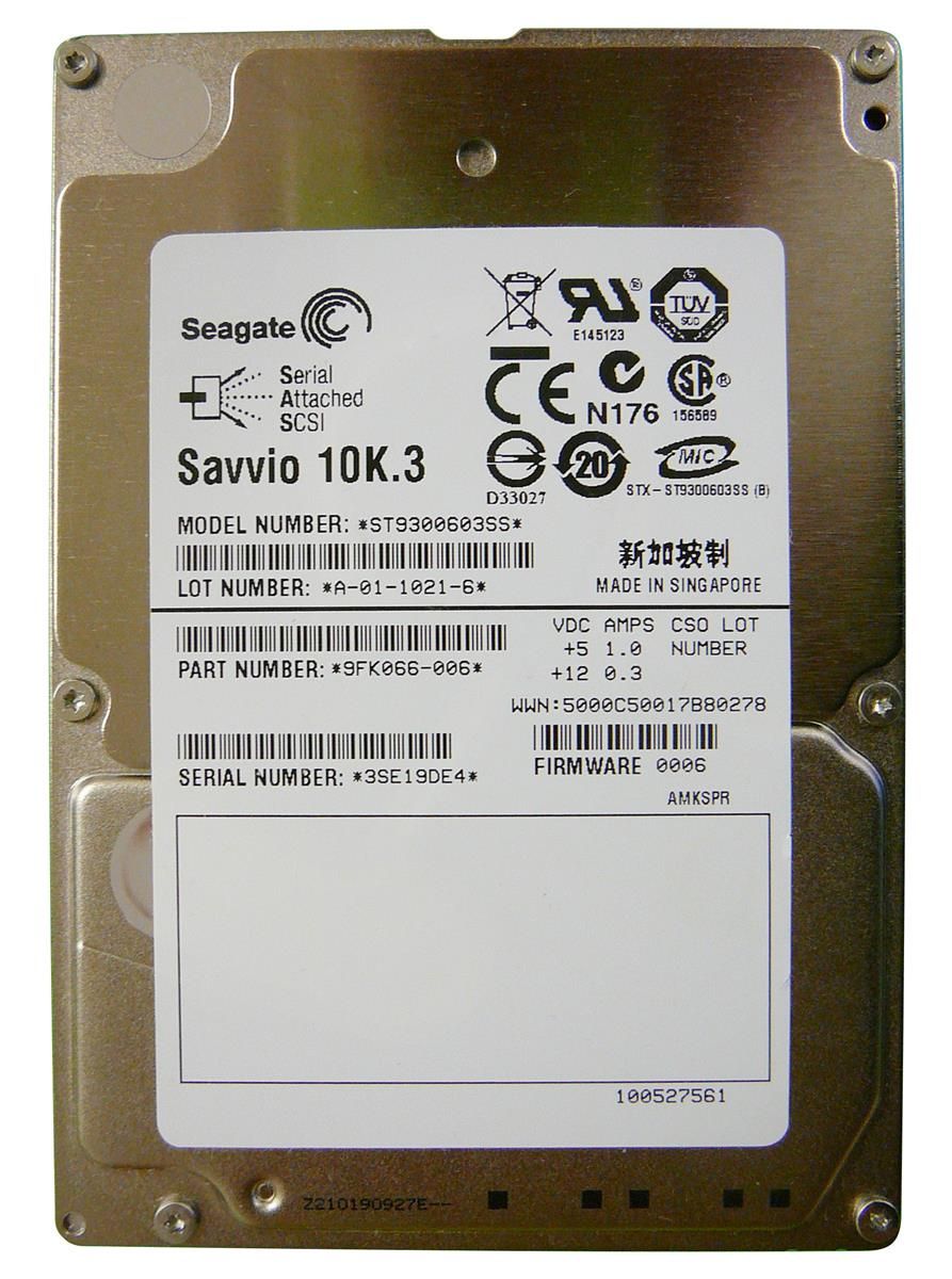 Seagate Savvio ST9300603SS 300GB 10K 2.5" 6Gbps SAS HDD 